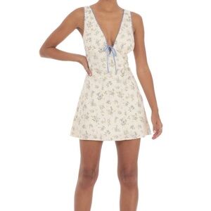 Floral Plunge Neck Dress